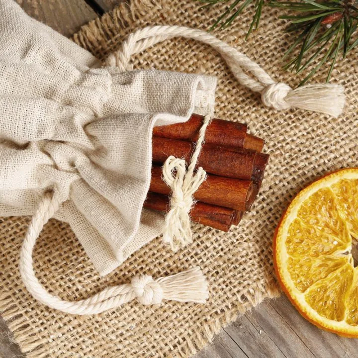 Sachets en lin imité 6 x 8 cm - naturelle Lavande et pot-pourri