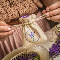 Sachets en lin imité 9 x 12 cm avec l'impression - lavande / 2 Lifehack – idées malines