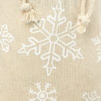 Sachets en lin imité avec l'impression 8 x 10 cm - naturelle / neige Sac avec impression