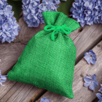 Sacs de jute 10 x 13 cm - vert Petits sachets 10x13 cm