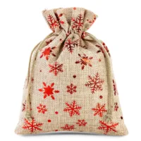 Sacs de jute 12 x 15 cm - naturelle / étoile Sac de Noël