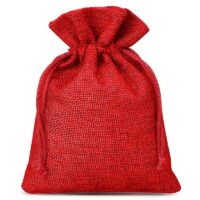 Sacs de jute 12 x 15 cm - rouge Petits sachets 12x15 cm