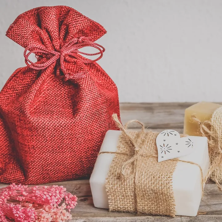 Sacs de jute 6 x 8 cm - bordeaux Sacs de mariage