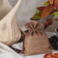 Sacs de jute 6 x 8 cm - naturelle foncé Sacs de mariage