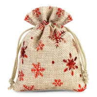 Sacs de jute 8 x 10 cm - naturelle / étoile Sac de Noël