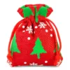 Sacs de jute 8 x 10 cm - rouge / arbre de Noël Sac de Noël