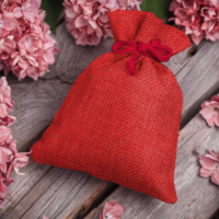 Sacs de jute 8 x 10 cm - rouge Saint-Valentin