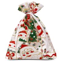 Sacs en organza 10 x 13 cm - Noël / 5 Sac de Noël