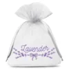 Sacs en organza 10 x 13 cm - blanc avec impression (lavande) Petits sachets 10x13 cm