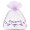Sacs en organza 10 x 13 cm - lavande avec impression (lavande) Sacs lavande