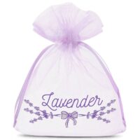 Sacs en organza 10 x 13 cm - lavande avec impression (lavande) Sacs lavande