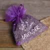 Sacs en organza 10 x 13 cm - violet foncé avec impression (lavande) - 2 Lifehack – idées malines