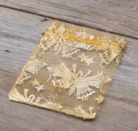 Sacs en organza 12 x 15 cm - Noël / 3 Sacs en organza