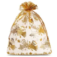 Sacs en organza 15 x 20 cm - Noël / 3 Sac de Noël