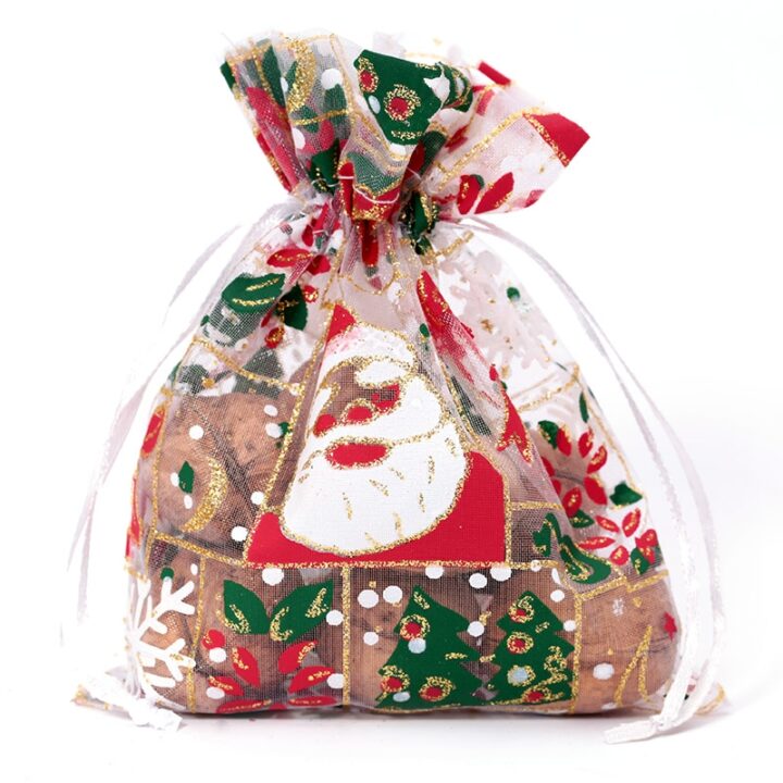 Sacs en organza 8 x 10 cm - Noël / 5 Pour fêtes et occasions spéciales