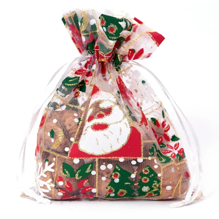 Sacs en organza 8 x 10 cm - Noël / 5 Pour fêtes et occasions spéciales