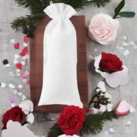 Sacs en velours 11 x 20 cm - blanc Batême