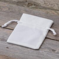 Sacs en velours 13 x 18 cm - blanc Batême