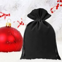 Sacs en velours 13 x 18 cm - noir Moyens sachets 13x18 cm