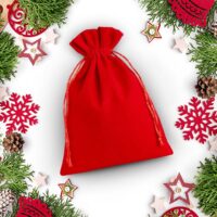 Sacs en velours 13 x 18 cm - rouge Bougies