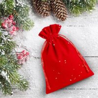 Sacs en velours 13 x 18 cm - rouge Moyens sachets