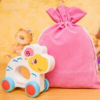 Sacs en velours 9 x 12 cm - rose clair Pour enfants