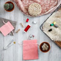 Sacs en velours 9 x 12 cm - rose clair Sacs en velours