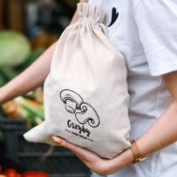 Sac en lin imité 30 x 40 cm avec l'impression - pour champignons Lifehack – idées malines