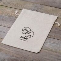 Sac en lin imité 30 x 40 cm avec l'impression - pour champignons Sachets à fermeture facile et rapide