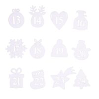 Chiffres autocollants de 1 à 24 - blancs MIX DIY – lots créatifs