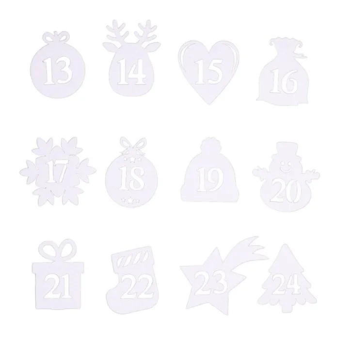 Chiffres autocollants de 1 à 24 - blancs MIX DIY – lots créatifs