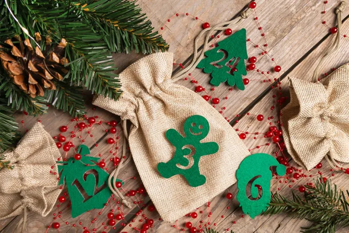 Chiffres autocollants de 1 à 24 - verts MIX Calendriers de l’Avent