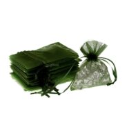 Sacs en organza 10 x 13 cm - vert olive Décorations de table