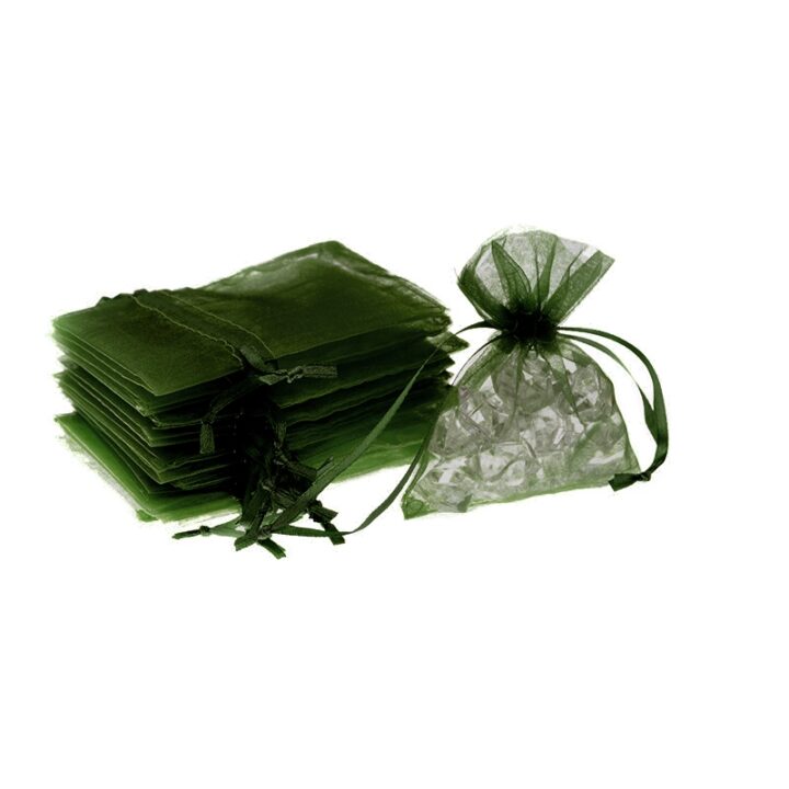 Sacs en organza 10 x 13 cm - vert olive Décorations de table