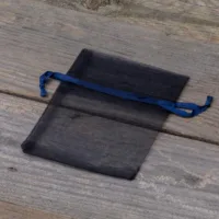 Sacs en organza 8 x 10 cm - bleu foncé Sacs en organza