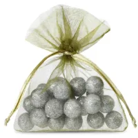 Sacs en organza 8 x 10 cm - vert olive Sacs verts