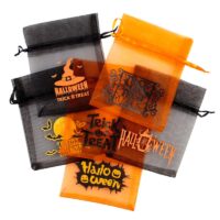 Sacs en organza Halloween 12 x 15 cm - mix de motifs et de couleurs Sacs multicolores