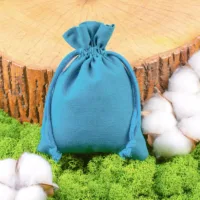 Sacs en coton 30 x 40 cm - turquoise Savons