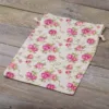 Sacs en lin imité 22 x 30 cm avec l'impression - naturelle / roses Sacs en lin
