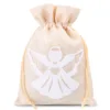 Sachets en jute 15 x 20 cm - ange blanc Sac de jute