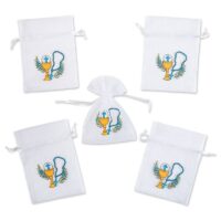 Sachets en organza 10 x 13 cm blancs avec impression Pour enfants