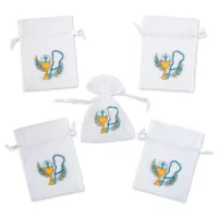 Sachets en organza 10 x 13 cm blancs avec impression Pour enfants