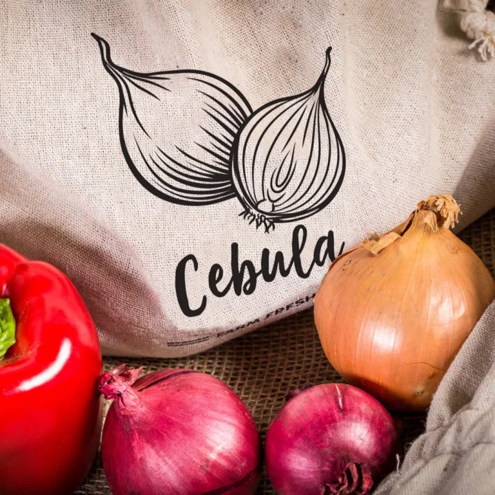 Sacs à provisions en lin imité (3 pcs) et sacs à en coton (2 pcs) Sacs en coton