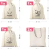 Sacs à provisions en lin imité (3 pcs) et sacs à en coton (2 pcs) Lifehack – idées malines