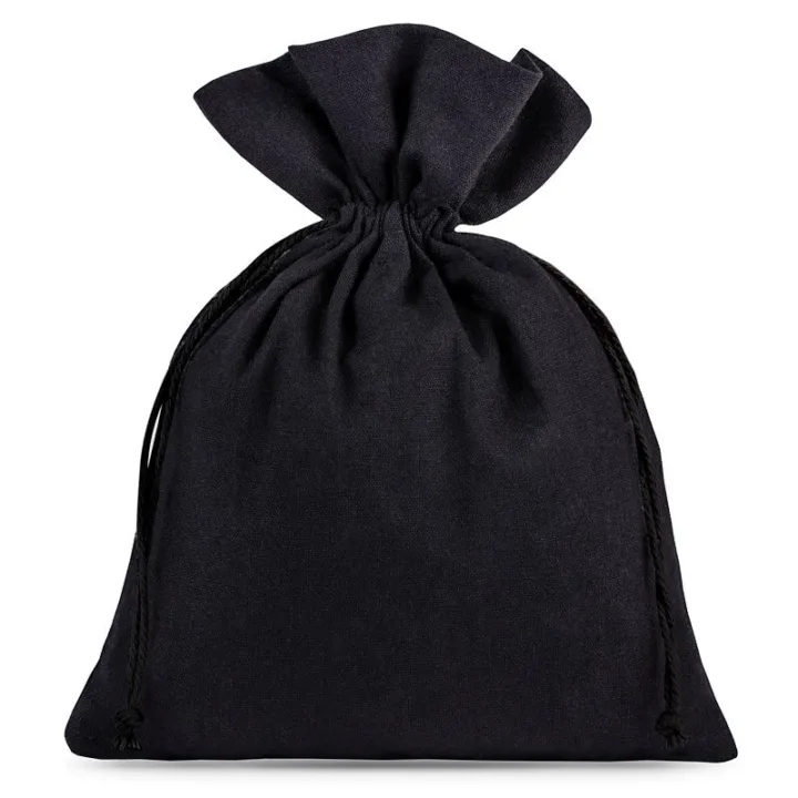 Pochettes en coton 15 x 20 cm - noir Zero waste