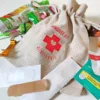 Sachets en lin imité 15 x 20 cm avec l'impression - Hangover kit Idée de cadeau
