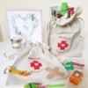 Sachets en lin imité 15 x 20 cm avec l'impression - Hangover kit Moyens sachets