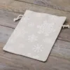 Sachets en lin imité 18 x 24 cm avec l'impression - naturelle / neige Secteurs / Emballages pour…