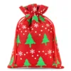 Sacs de jute 18 x 24 cm - rouge / arbre de Noël Sac de Noël