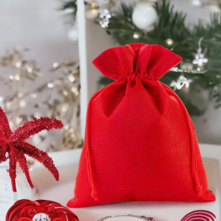 Sacs de jute 18 x 24 cm - rouge Saint-Valentin